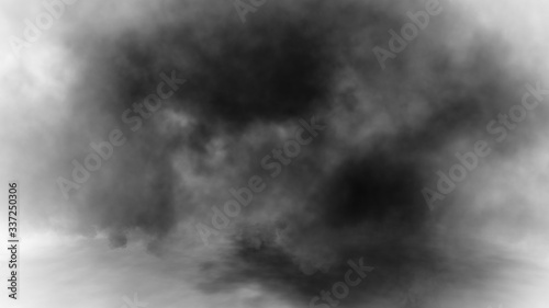 Abstract smoke steam moves on a black background . The concept of aromatherapy. Stock illustration.