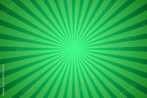 Green Sunburst Pattern Background. Rays. Radial. Summer Banner. Vector Illustration