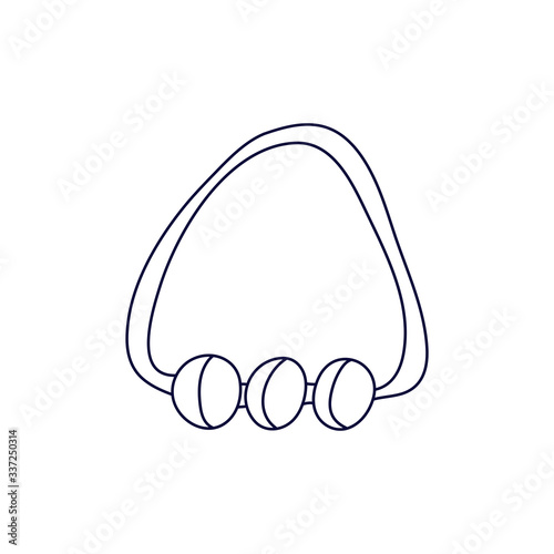 Baby beanbag in doodle style. Hand drawn vector illustration in black ink on white background.