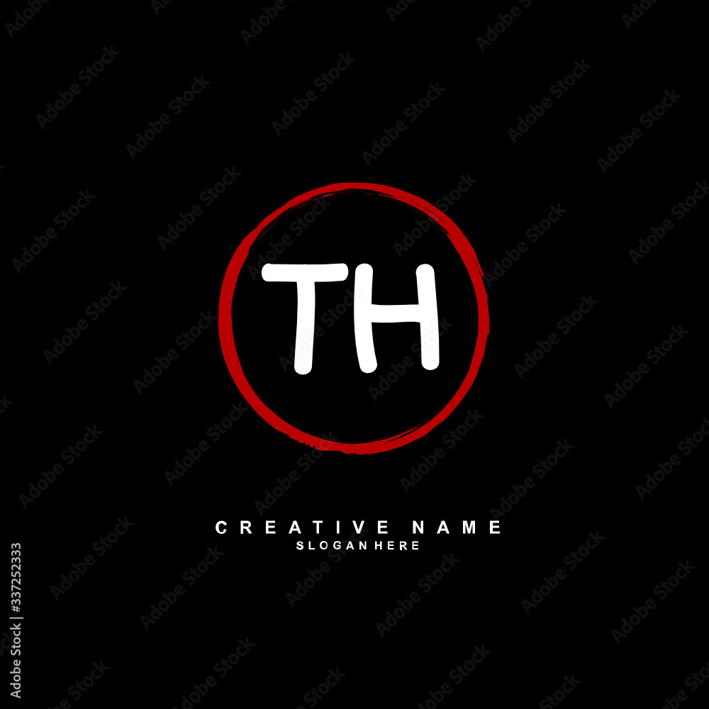 T H TH Initial logo template vector. Letter logo concept