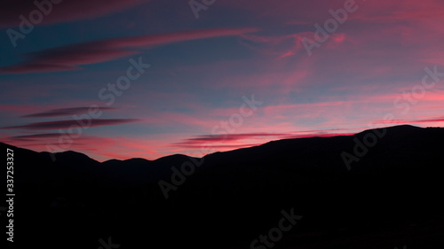 sunset in the mountains