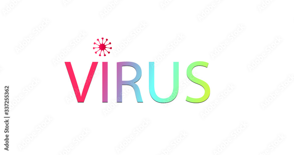 virus text design on white background virus text design on white background