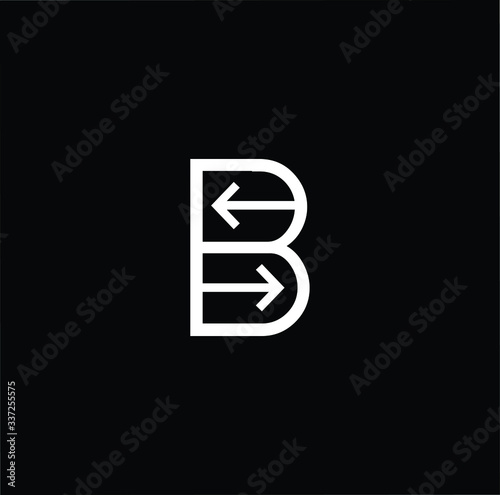 Minimal elegant monogram art logo. Outstanding professional trendy awesome artistic B initial based Alphabet icon logo. Premium Business logo white color on black background © FinalDesignz