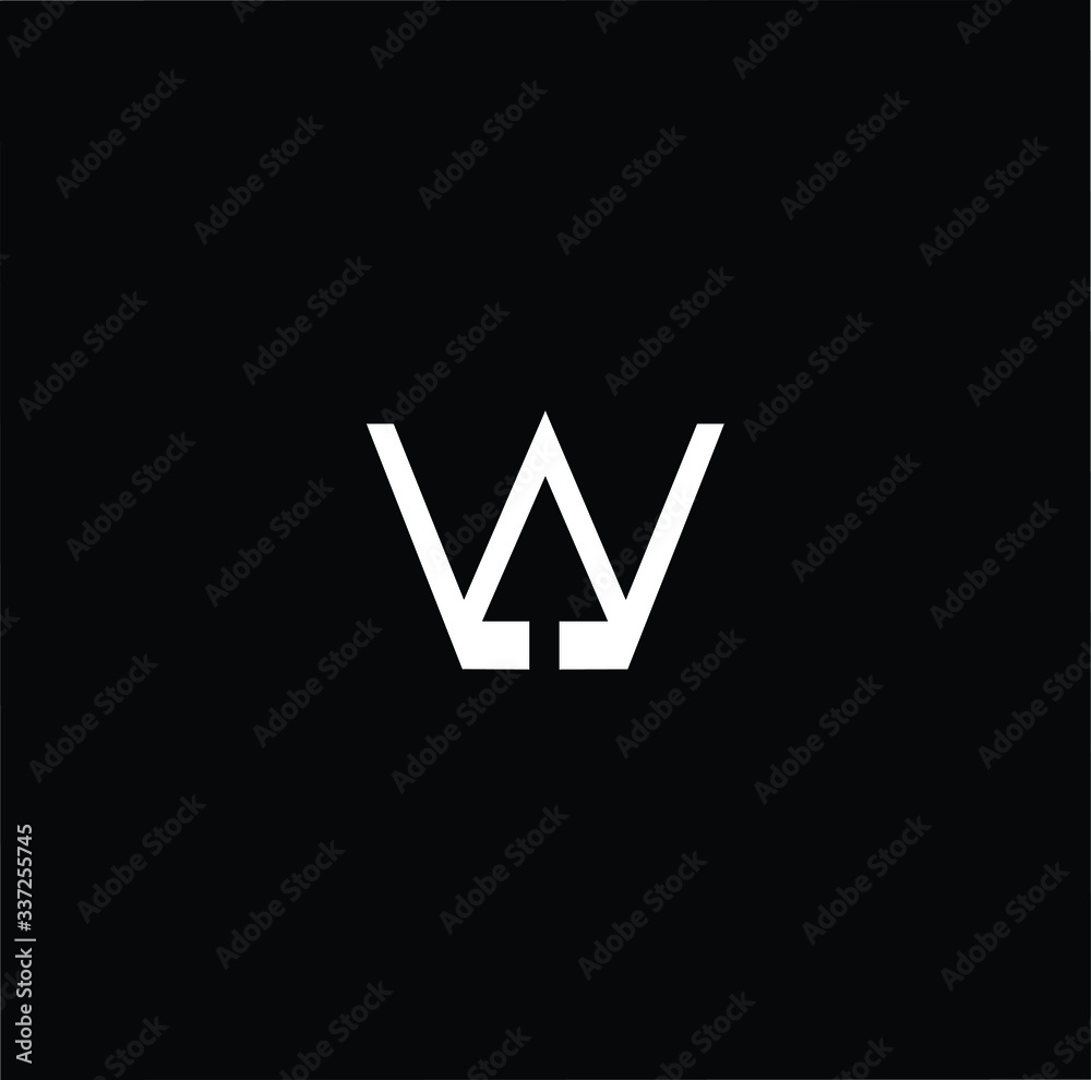 Minimal elegant monogram art logo. Outstanding professional trendy awesome artistic W initial based Alphabet icon logo. Premium Business logo white color on black background Minimal elegant monogram art logo. Outstanding professional trendy awesome artistic W initial based Alphabet icon logo. Premium Business logo white color on black background