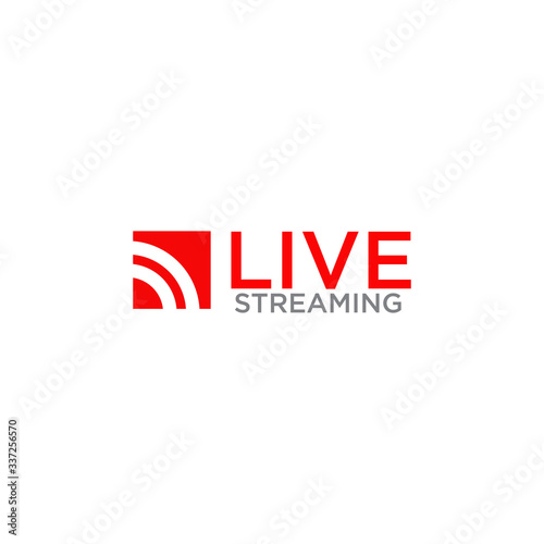 Live streaming text logo design template
