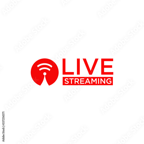 Live streaming text logo design template