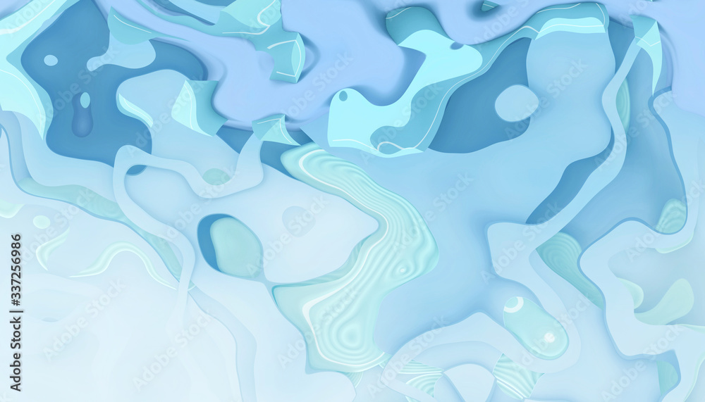 Abstract curves background Blue Monotone waves and artistic curves.Exotic and modern - 3d rendering Abstract curves background Blue Monotone waves and artistic curves.Exotic and modern - 3d rendering