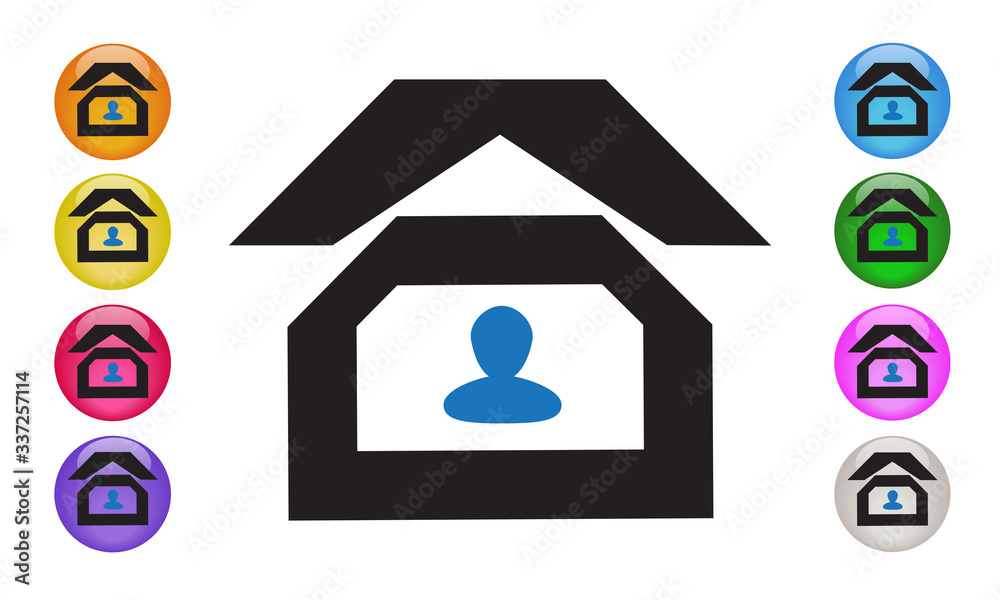 Modern home with people icon vector image designed for web applications, mobile applications and print media EPS 10 Modern home with people icon vector image designed for web applications, mobile applications and print media EPS 10