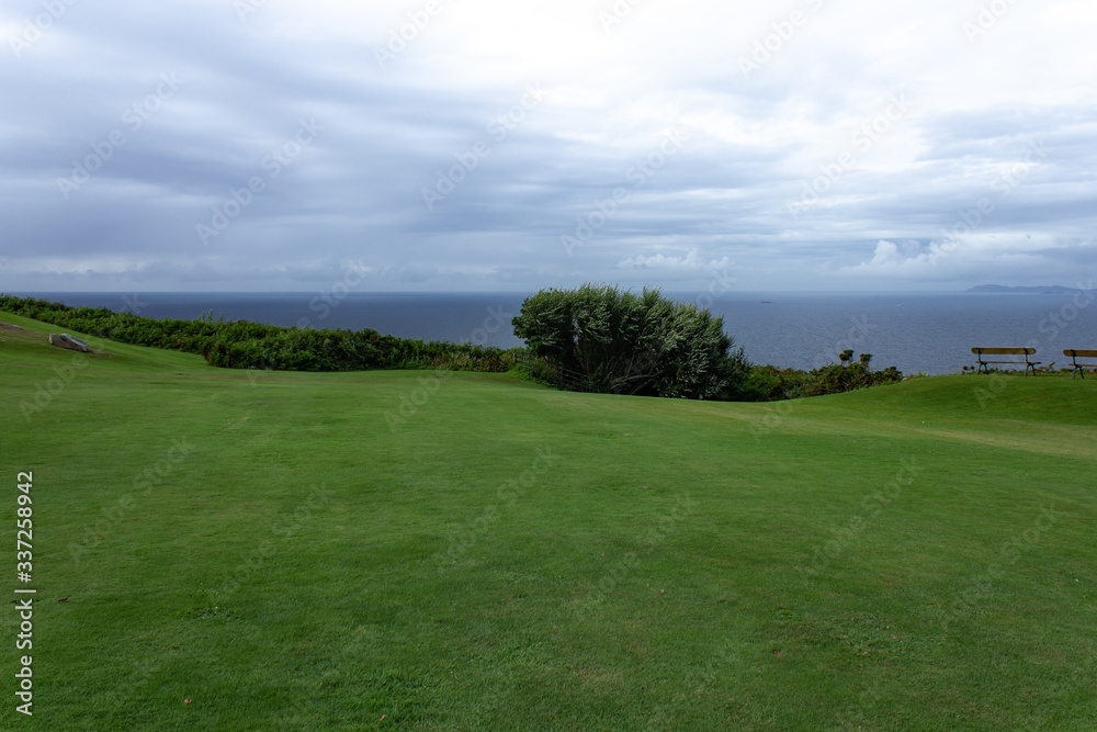 Overcast day near a sea cliff