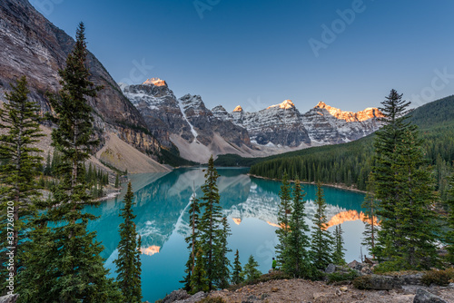 Bild auf Leinwand Moraine Lake is a glacier lake in Banff National Park, Canada