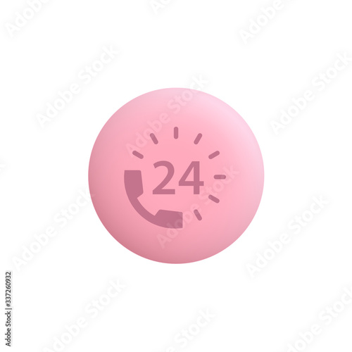 24 Hour helpline -  Modern App Button