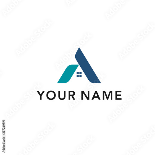 Initial Letter A Linked Triangle Design Logo real eastate