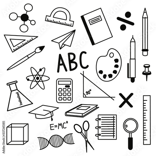 School clipart. Back to school. Simple vector illustration.