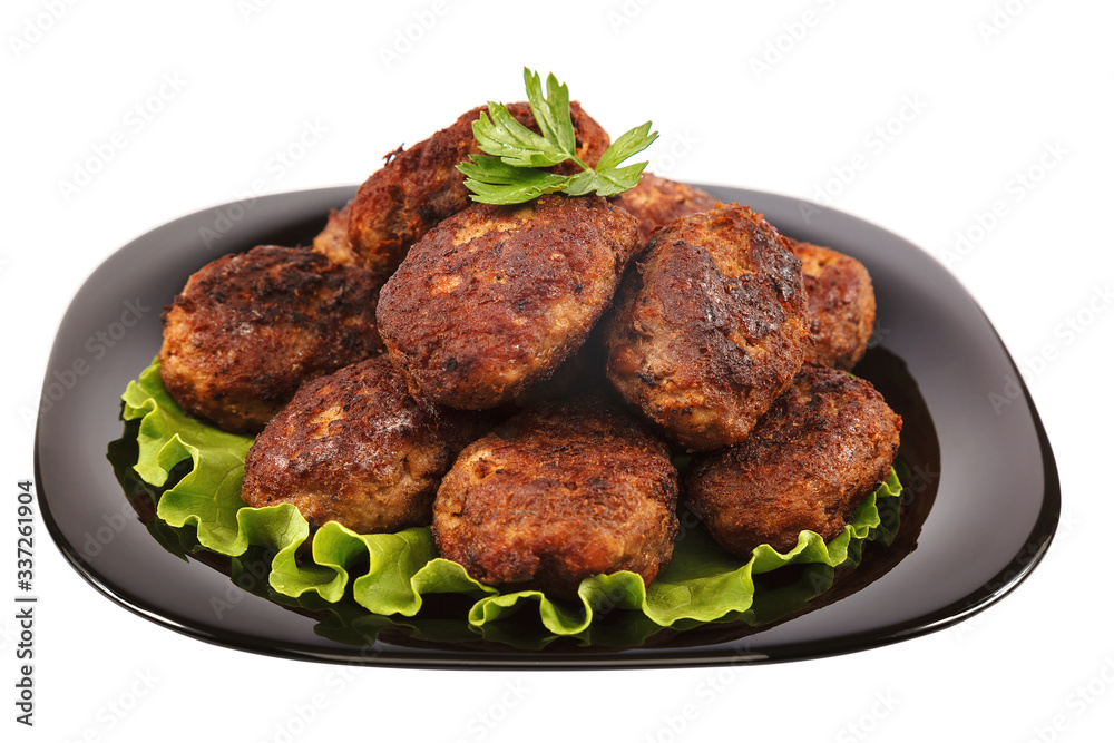 Meat patties isolated on a white background