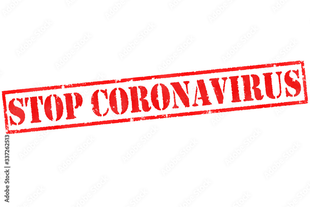 STOP CORONAVIRUS red grunge rubber stamp over a white background STOP CORONAVIRUS red grunge rubber stamp over a white background