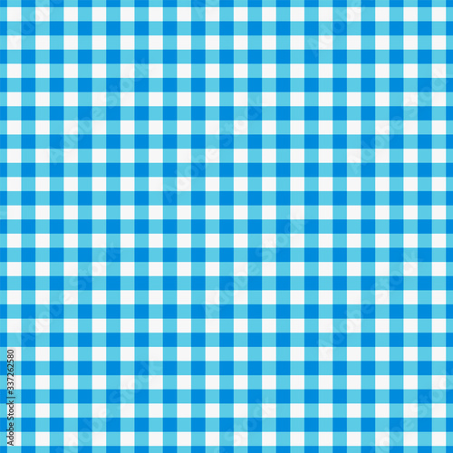 Blue Checkered Textile products. Texture Gingham seamless pattern Vector illustration squares or rhombus for fabric, napkin, plaid, tablecloths, towel, clothes, linen, dresses, bedding blankets quilts