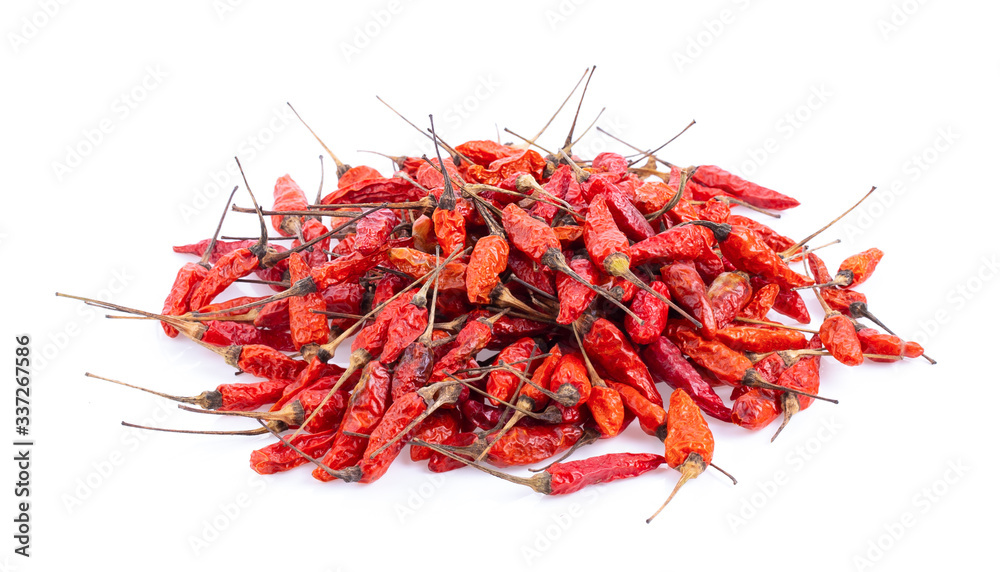 Fototapeta premium Dried chili on white background