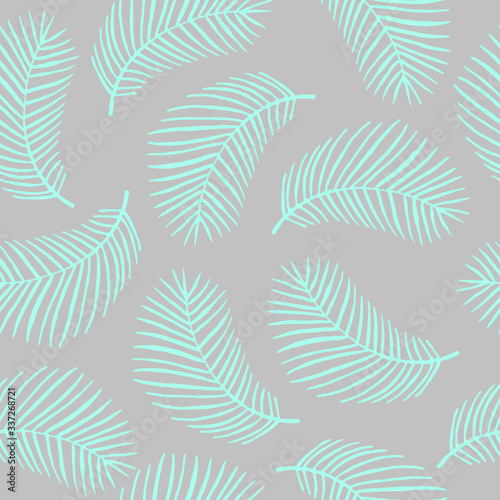 Tropical mint leaves on a grey background