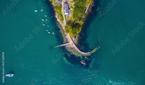 Vue aérienne Pointe d'Arradon golfs du morbihan