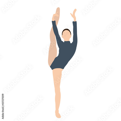 in flat style girl gymnast, performance