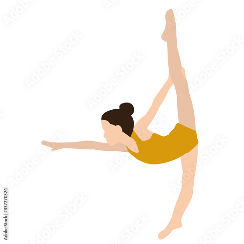 in flat style girl gymnast, performance