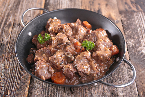 beef stew with wine sauce and carrot