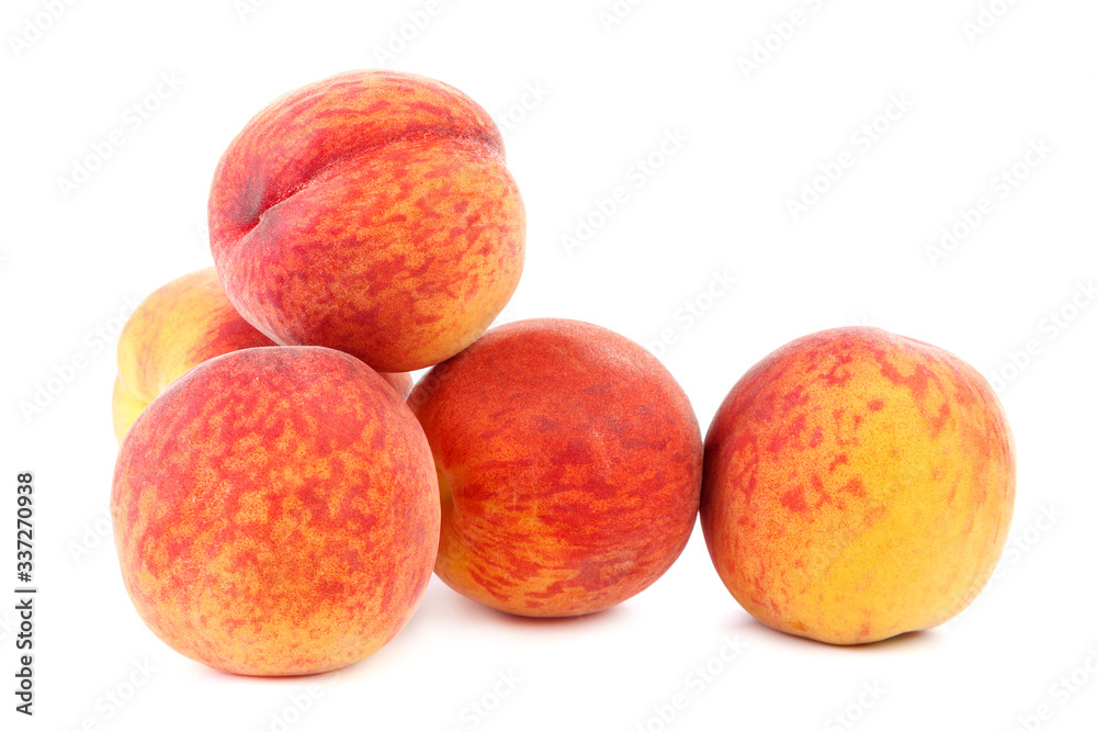 Fresh peach fruit isolated on a white background Fresh peach fruit isolated on a white background