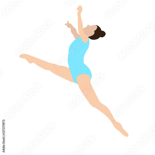  flat style girl gymnast jumping, performance