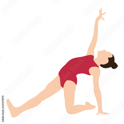 flat style girl gymnast, performance, stretching