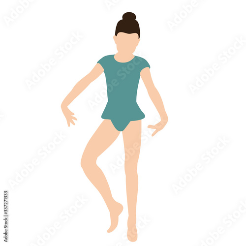 isolated, flat style girl gymnast
