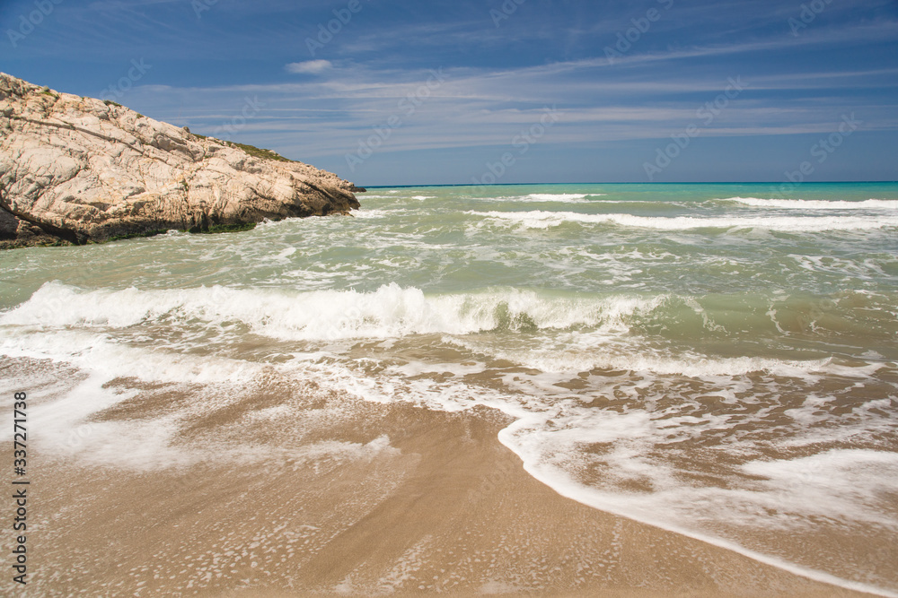 Deserted beach on a summer day