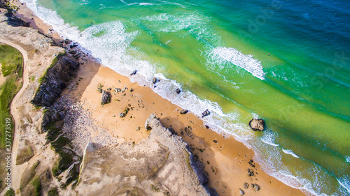 Côte sauvage de Quiberon en Bretagne, vu du ciel, vue aérienne