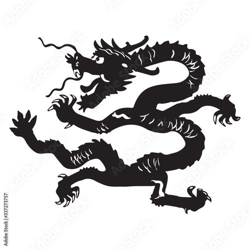 traditional Chinese dragon silhouette
