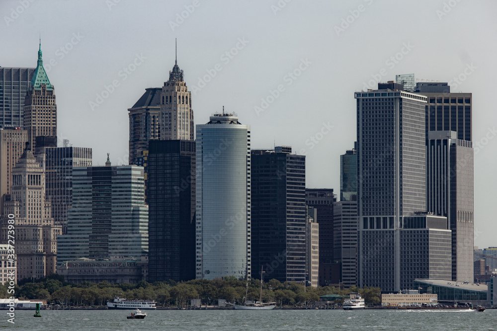 New York City skyline with clear sky and buildings, skyscrapers New York City skyline with clear sky and buildings, skyscrapers
