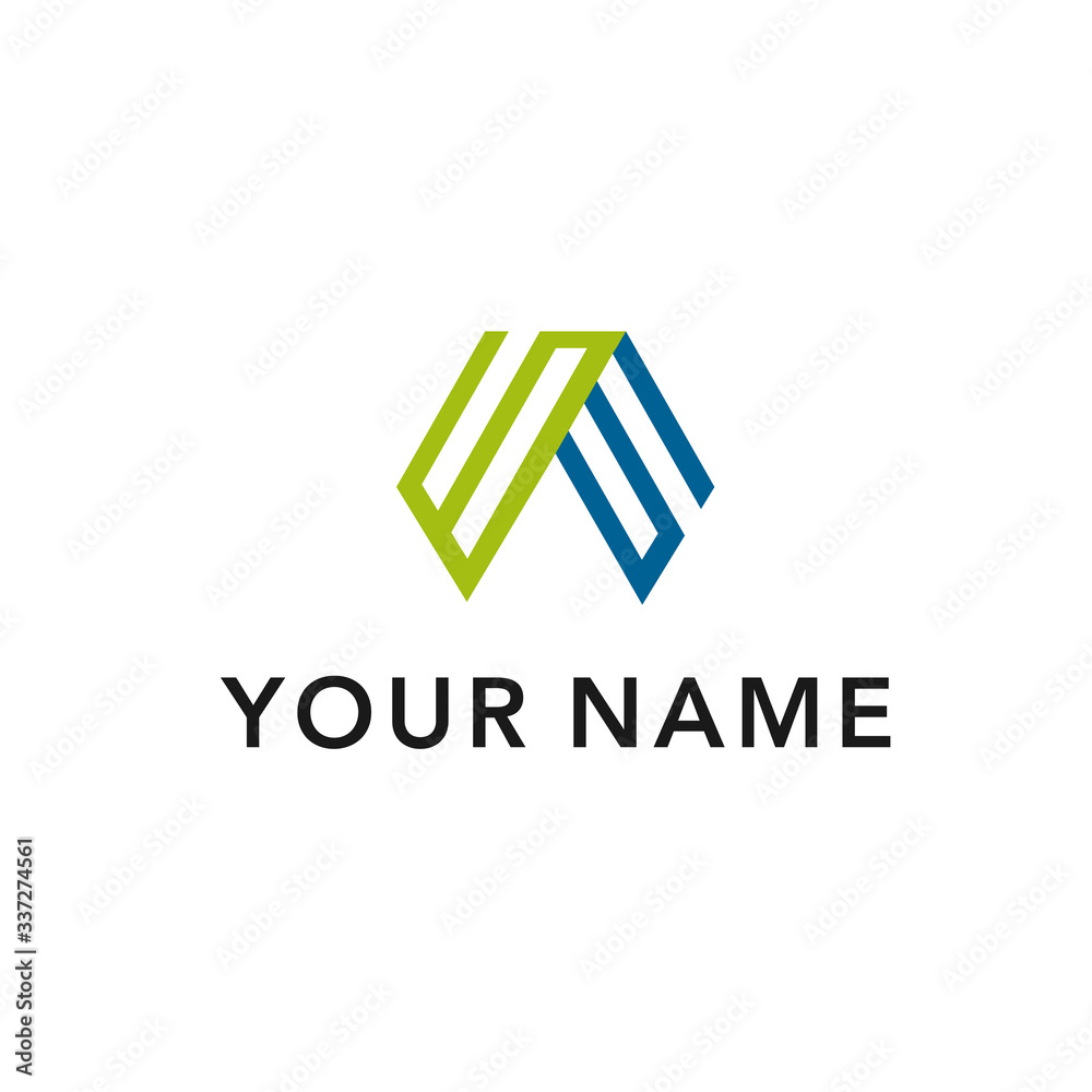 Vector graphic A letter LOGO DESIGN symbol blue and green color Vector graphic A letter LOGO DESIGN symbol blue and green color