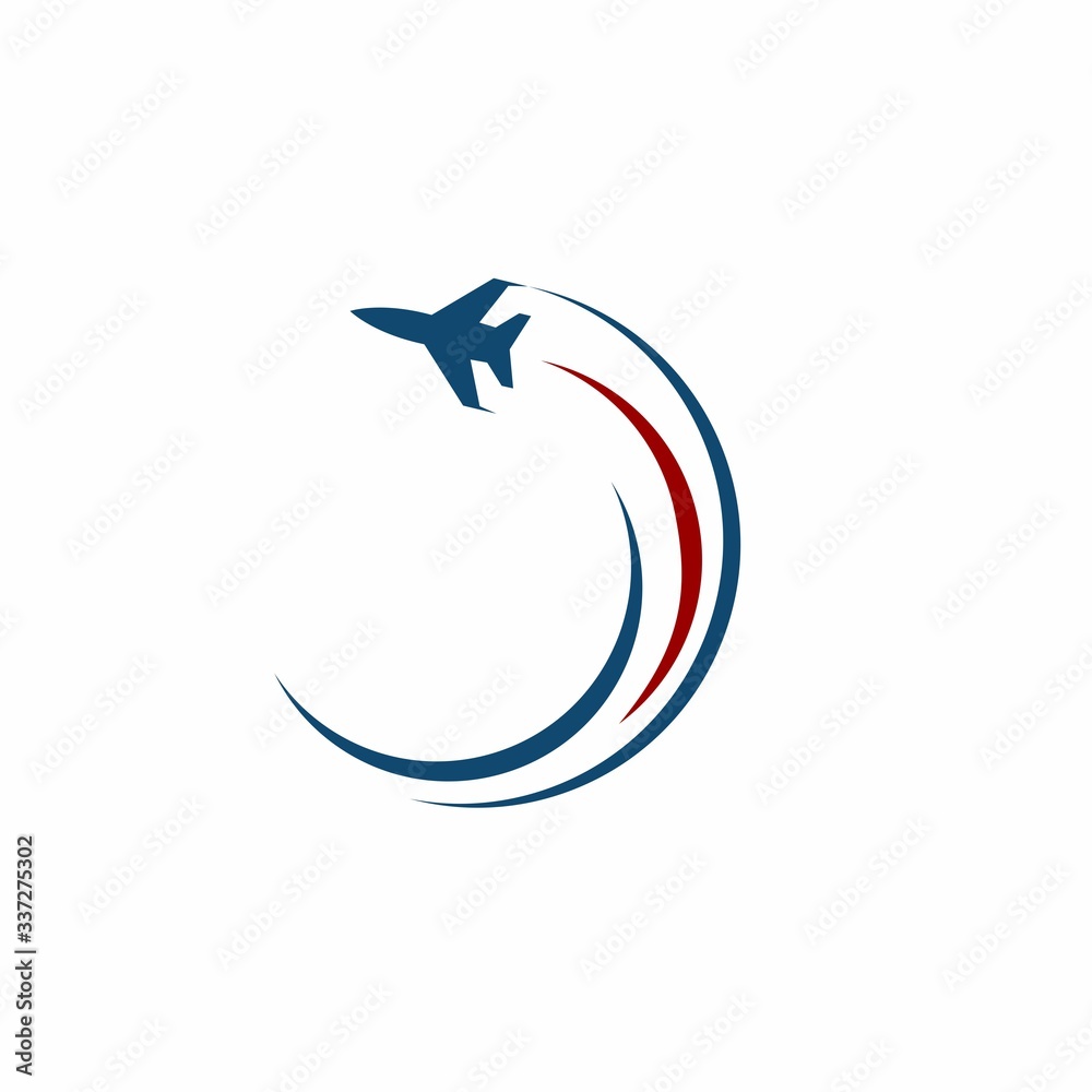 Rocket or jet icon with Abstract Swoosh logo design inspiration