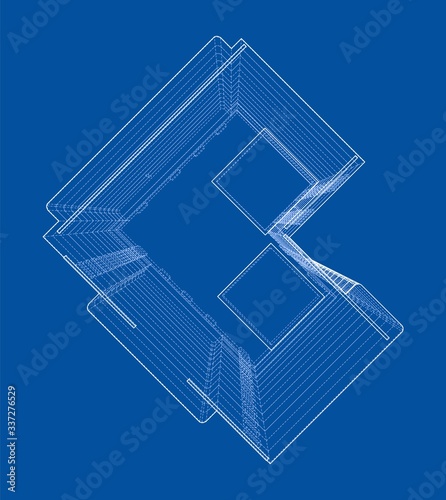 Vector wire-frame model of a multi-storey building