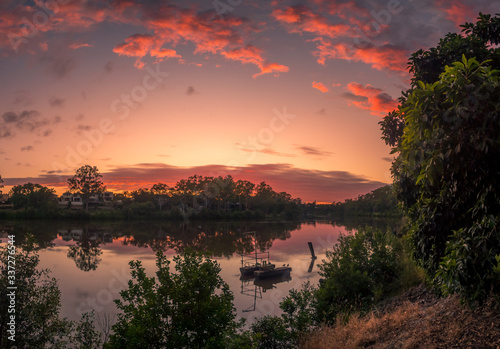 Beautiful Panoramic River Sunrise © Kevin