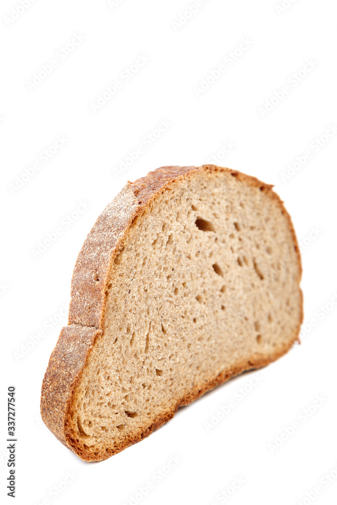 Rye and wheat bread loaf on white background. Rye and wheat bread loaf on white background.