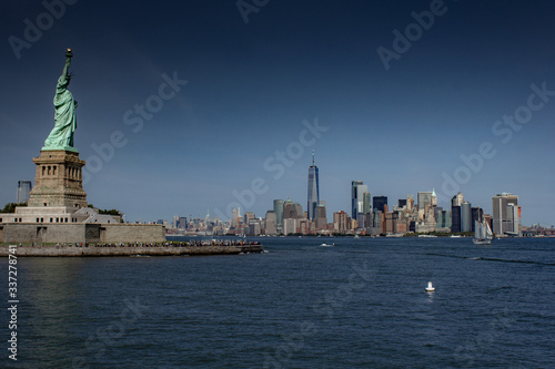 New York City skyline in summer with blue sky © Erol