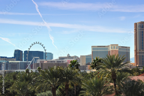 Photography Skyline of Las Vegas at day, Nevada, USA, America