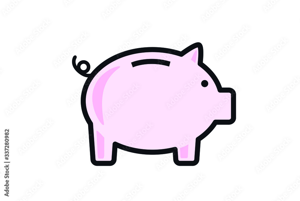 ブタの貯金箱のイラスト ブタの貯金箱のイラスト