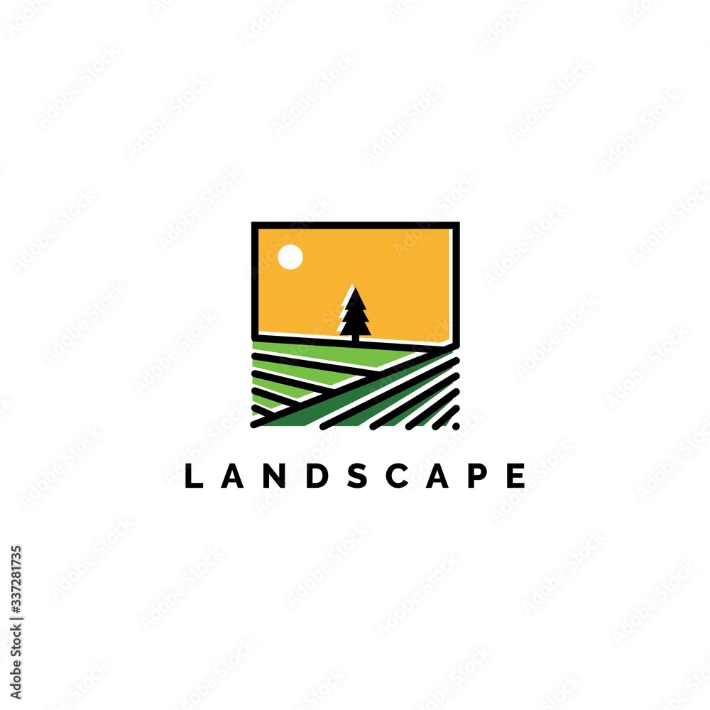 Landscape logo inspiration vector template