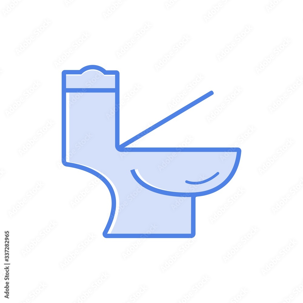 Vector toilet bowl icon with filled outline style isolated on white. WC symbol, logo illustration Vector toilet bowl icon with filled outline style isolated on white. WC symbol, logo illustration