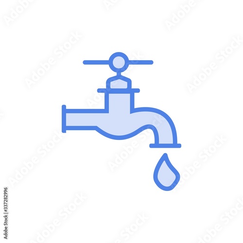 Vector water supply filled outline icon isolated on white background