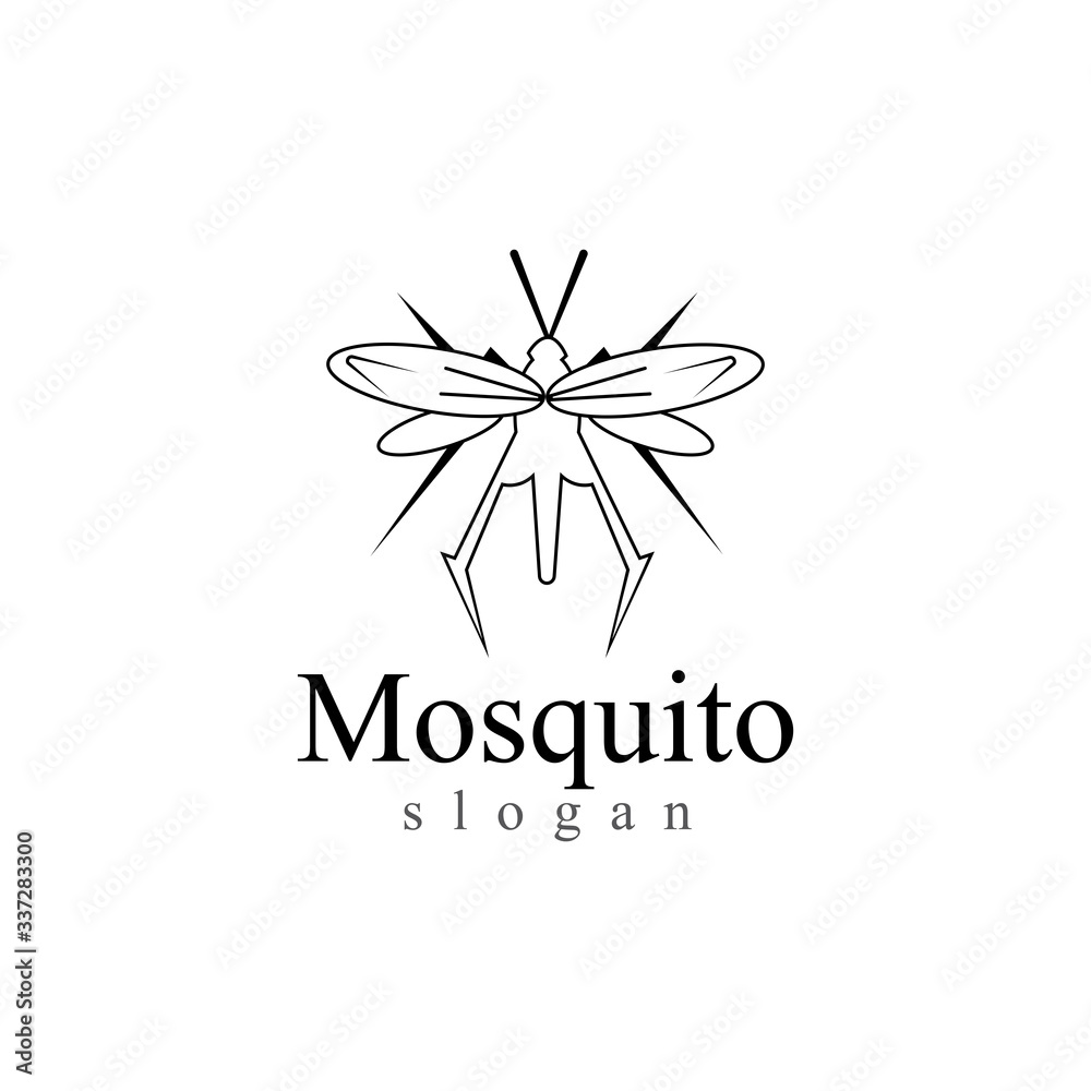 Fototapeta premium Mosquito insect animal logo vector illustration template