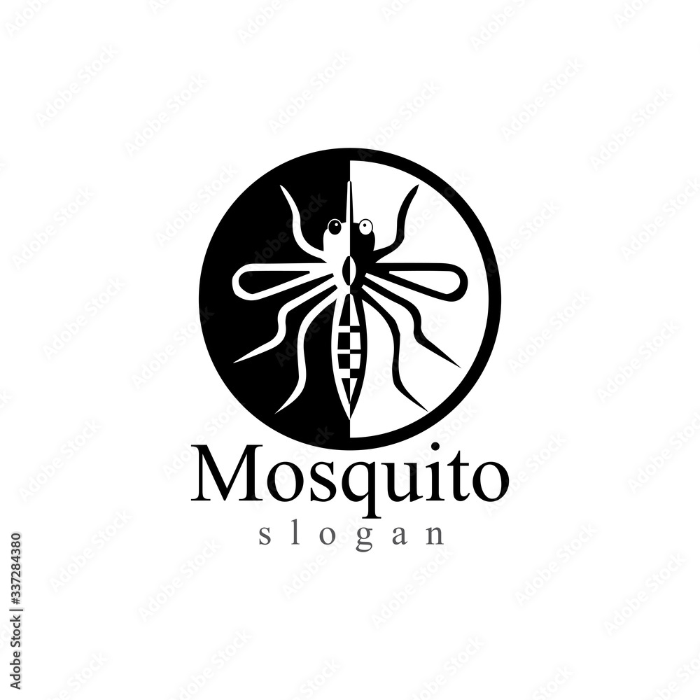 Obraz Mosquito insect animal logo vector illustration template