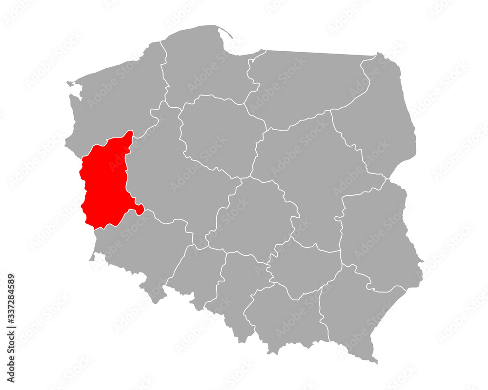 Karte von Lubuskie in Polen