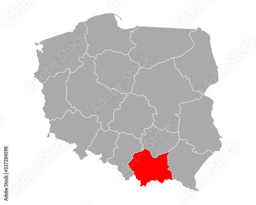 Karte von Malopolskie in Polen