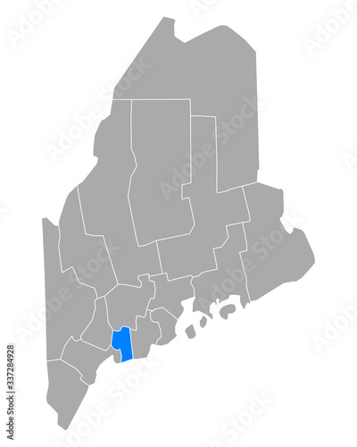 Karte von Sagadahoc in Maine